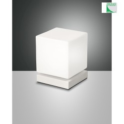Lampada da tavolo BRENTA Forma di cubo, con sensore, dimmerabile IP20 Cromo, Bianco dimmerabile
