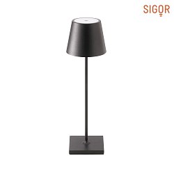 battery table lamp NUINDIE round, CCT Switch IP54, night black dimmable