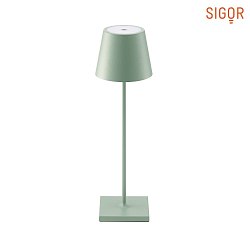 battery table lamp NUINDIE round, CCT Switch IP54, sage green dimmable